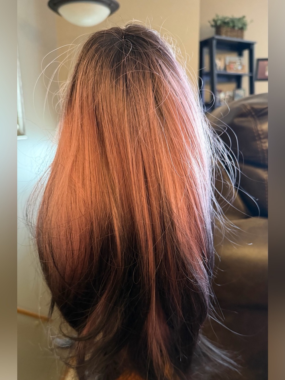 Women's Long Synthetic Wig - Rose Brown Blend